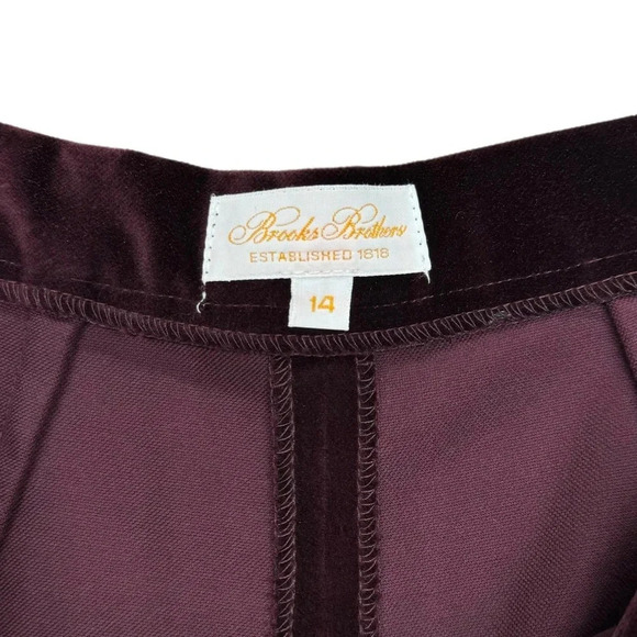 {Brooks Brothers} High Waist Tapered Straight Leg Size Zipper Velvet Dress Pants - Picture 5 of 5